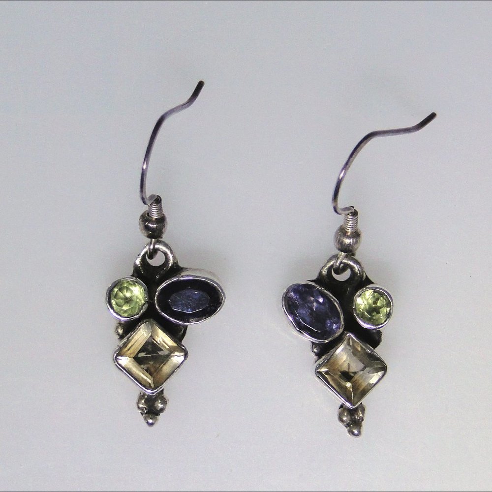 Sterling natural Gemstone earrings NWOT